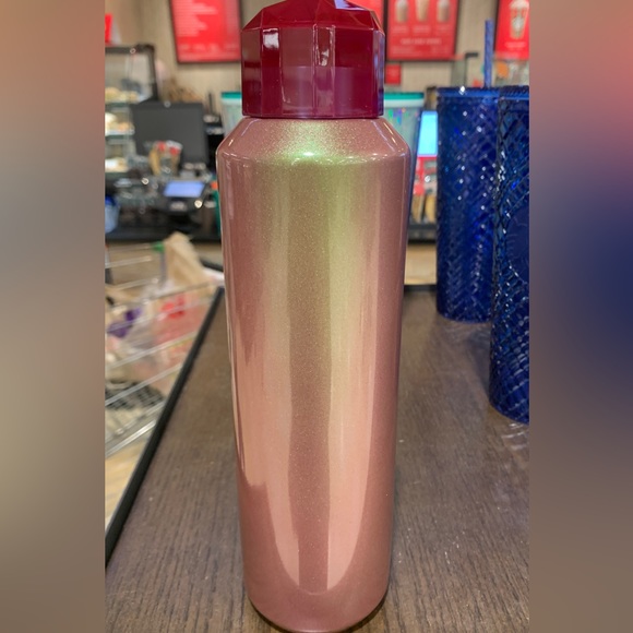 Starbucks Iridescent Glitter Water Bottle Cup Stainless Tumbler Jeweled Top 2022 - Picture 4 of 16